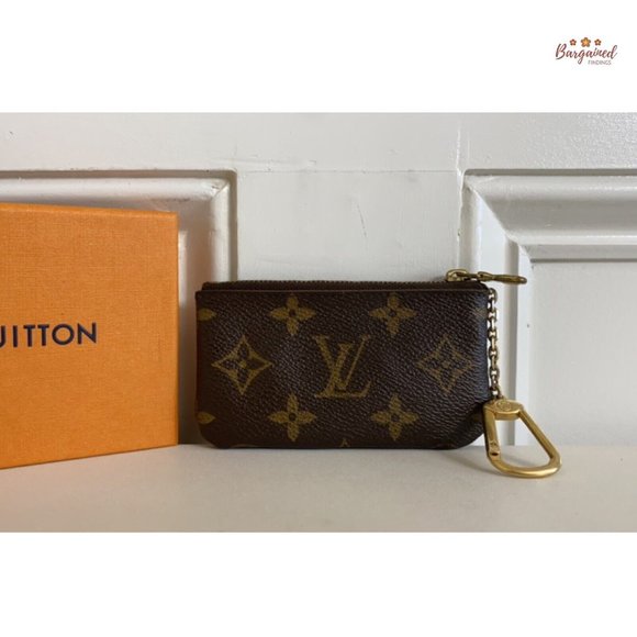 Authentic Louis Vuitton Vintage Monogram Coated Canvas Leather Coin Key Pouch - Picture 3 of 11